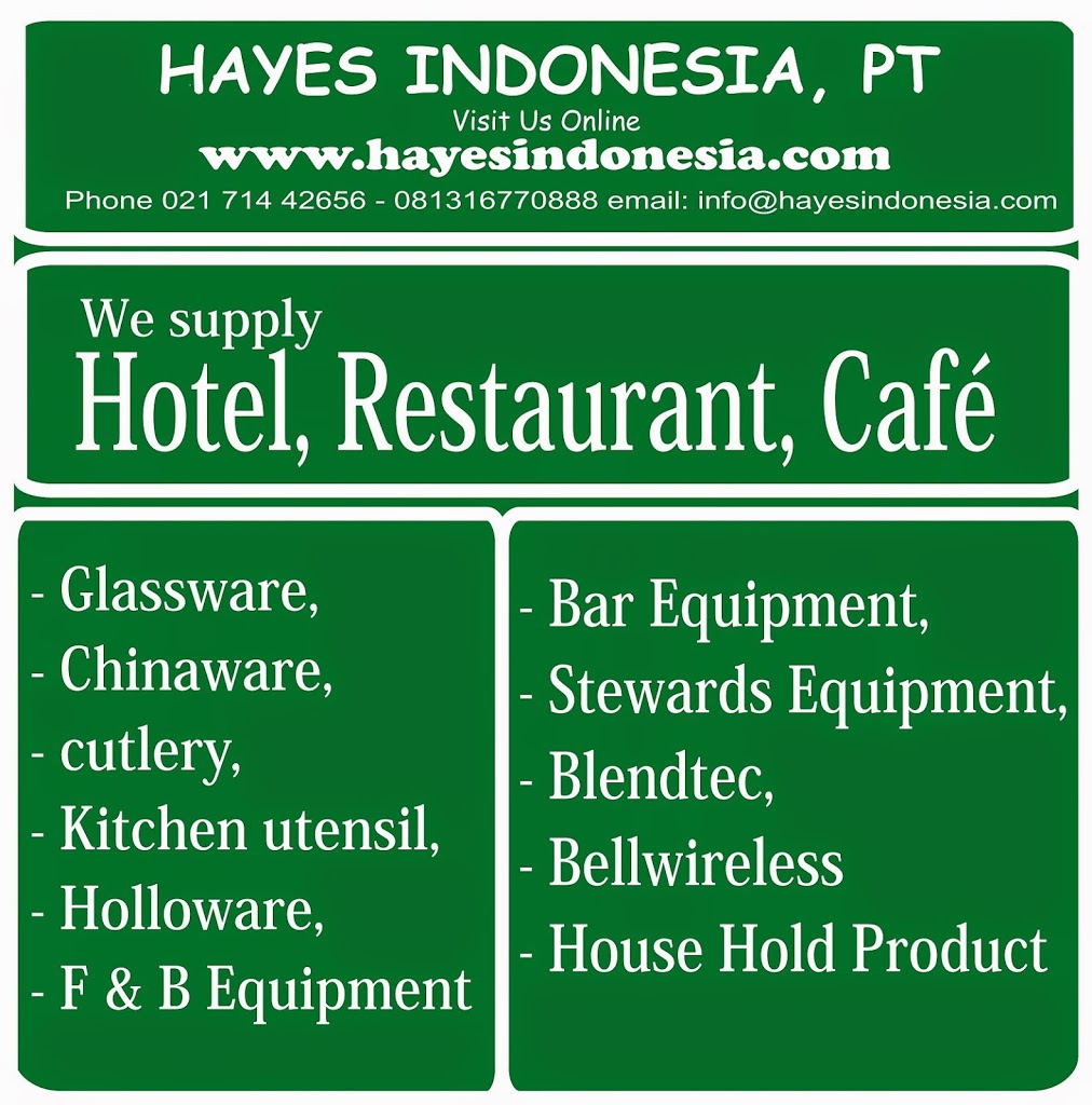 supplier kebutuhan dapur hotel dan cafe di jakarta 021-7873562 Hp:081316770888